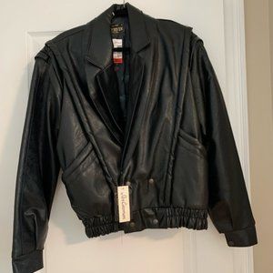 Vintage Leather Jacket/ Faux leather/ 1980/90s/NWT
